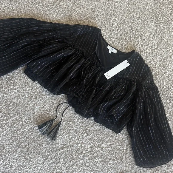 NWT NSR 2 Piece Black Maxi Dress with Silver Pin Stripes -Small - Picture 13 of 15